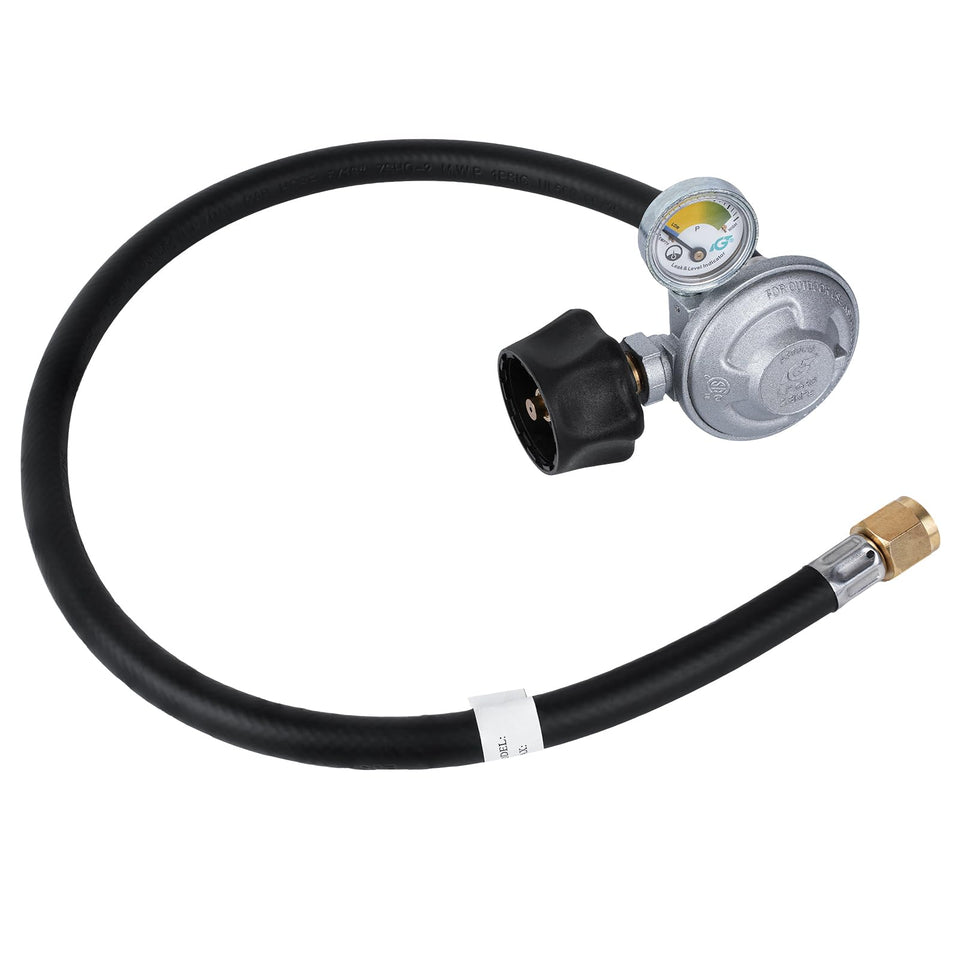 REDPANT 25-inch hose and regulator kit for Weber Spirit assembly; secure fuel connection.