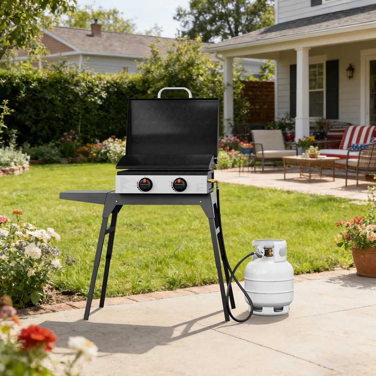 REDPANT outdoor grilling with adapter for versatile table-top cooking