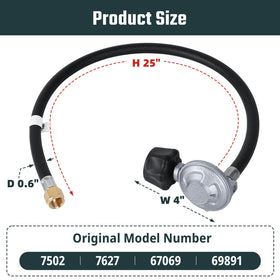 REDPANT regulator with airtight connection ensures safe fuel flow for Weber grills.