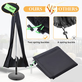 All-weather 420D fabric shields against rain, wind, snow, and sunlight