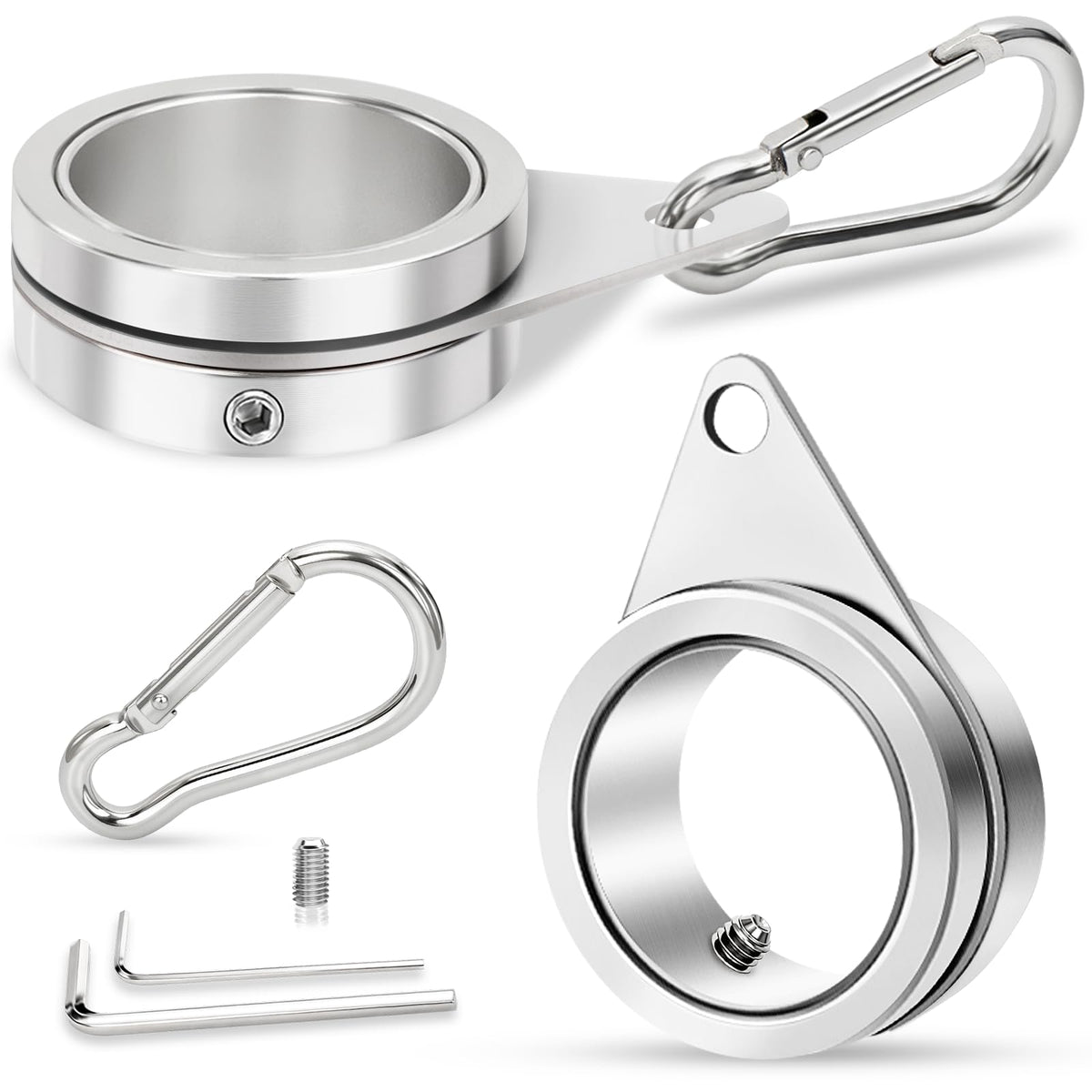 REERON 1-inch flag pole rings for quick assembly and secure pole connection.