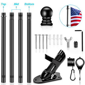 Reeron 4-section flag pole demonstrates quick tool-free height adjustment