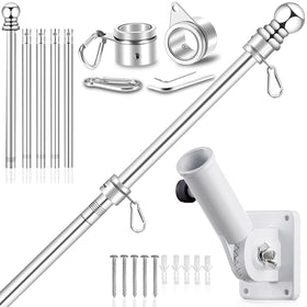 REERON 6ft flag pole kit with 180° bracket for secure outdoor display.