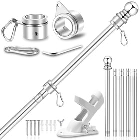 REERON 6ft flag pole kit outdoors with durable stainless steel construction for lasting use