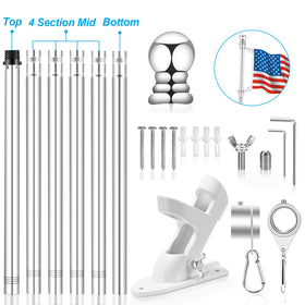 Adjustable REERON flag pole with six sections for versatile heights