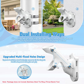 REERON dual-installation flagpole bracket supports easy mounting on vertical or horizontal surfaces.
