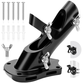 REERON 1-inch flag pole holder front view in aluminium for outdoor use