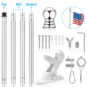 REERON 1in wall-mount flag pole bracket shows secure 2-position mounting.