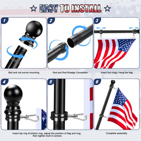 REERON flag size compatibility image showing 2x3 and 3x5 flags.
