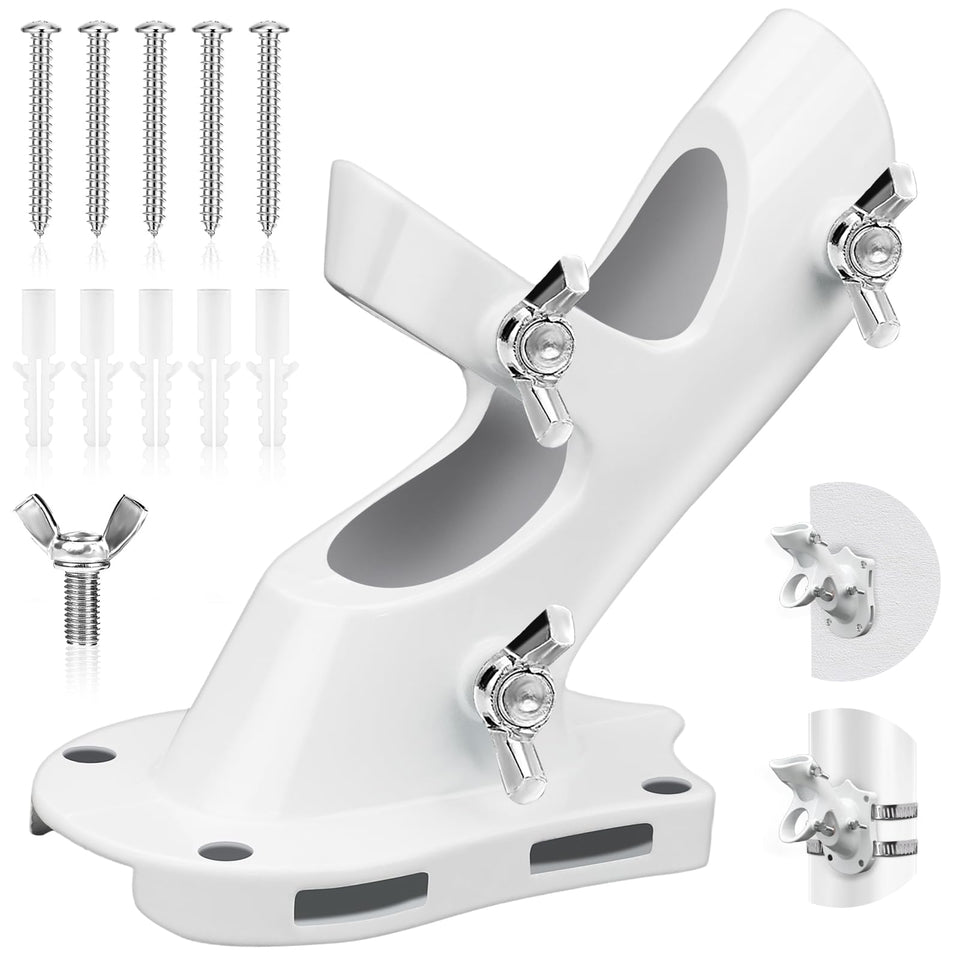 REERON 1-inch flagpole bracket for exterior walls, sturdy and rustproof.