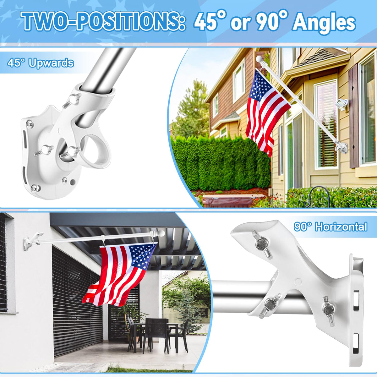 REERON rustproof aluminum outdoor mount resists wind and rain for long-term use.
