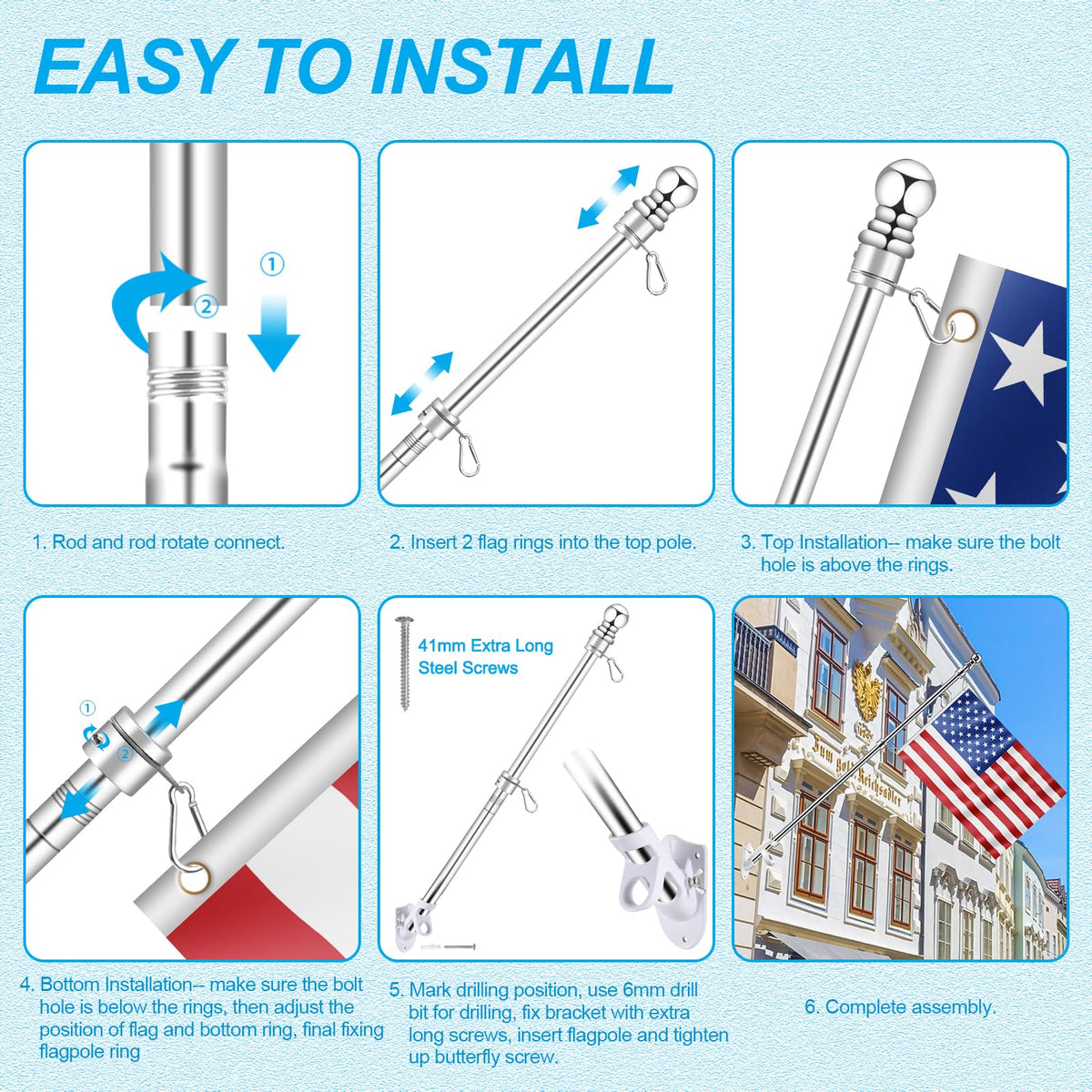 Sturdy REERON wall mount hardware in aluminum for outdoor durability