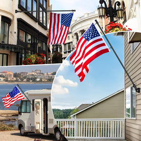 REERON wall mount flag pole installation for outdoor walls.