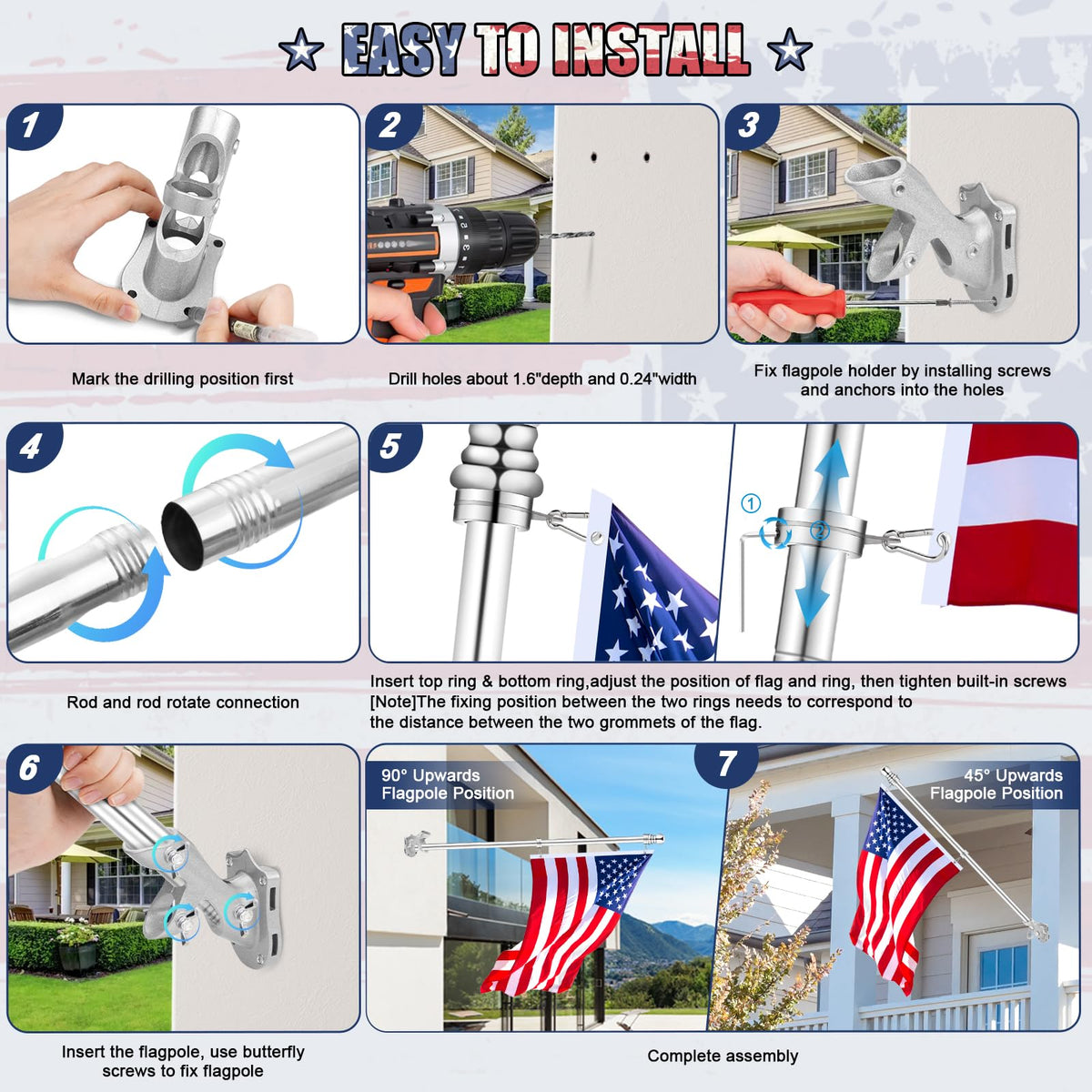 REERON weather-resistant flagpole designed for outdoor use.