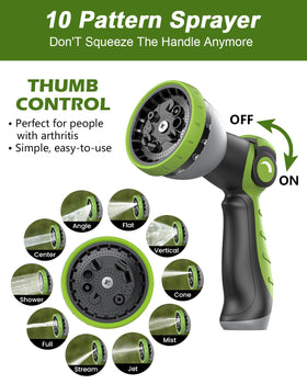 REFDAQ 10-function nozzle offers versatile watering options.