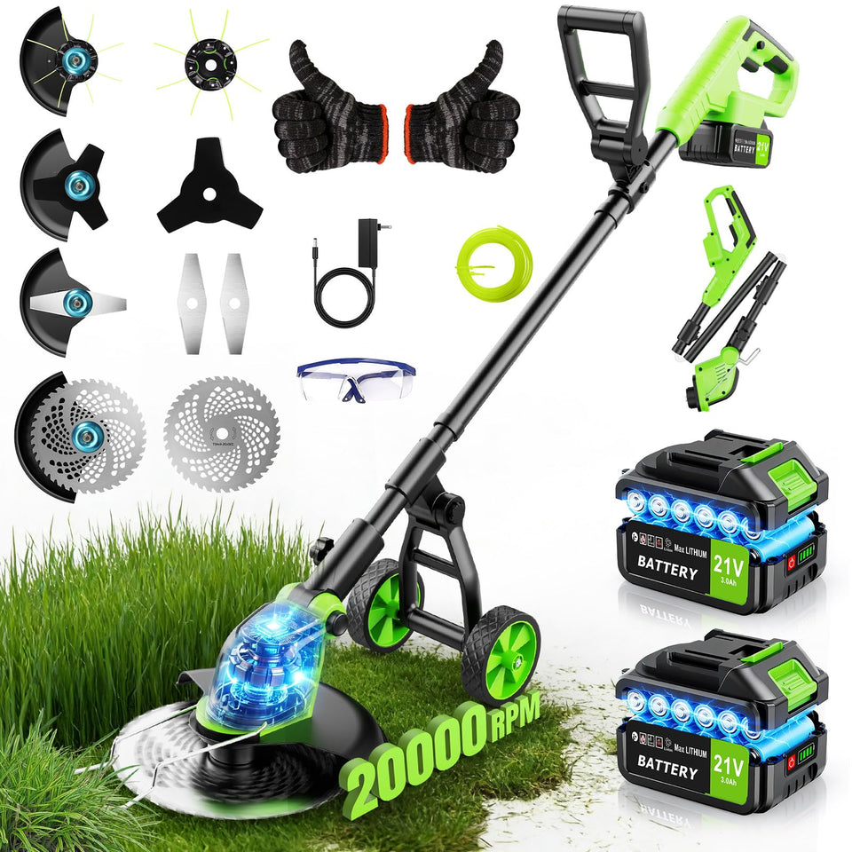 reffmov 20000rpm brushless motor delivers rapid, clean cuts through dense brush.