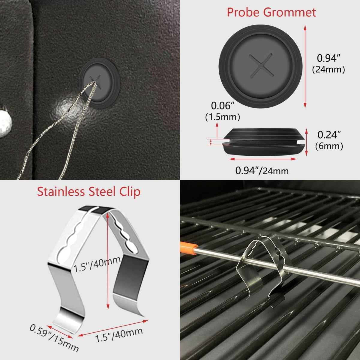 RefrigLink thermometer probe tip ready for easy cleaning after use