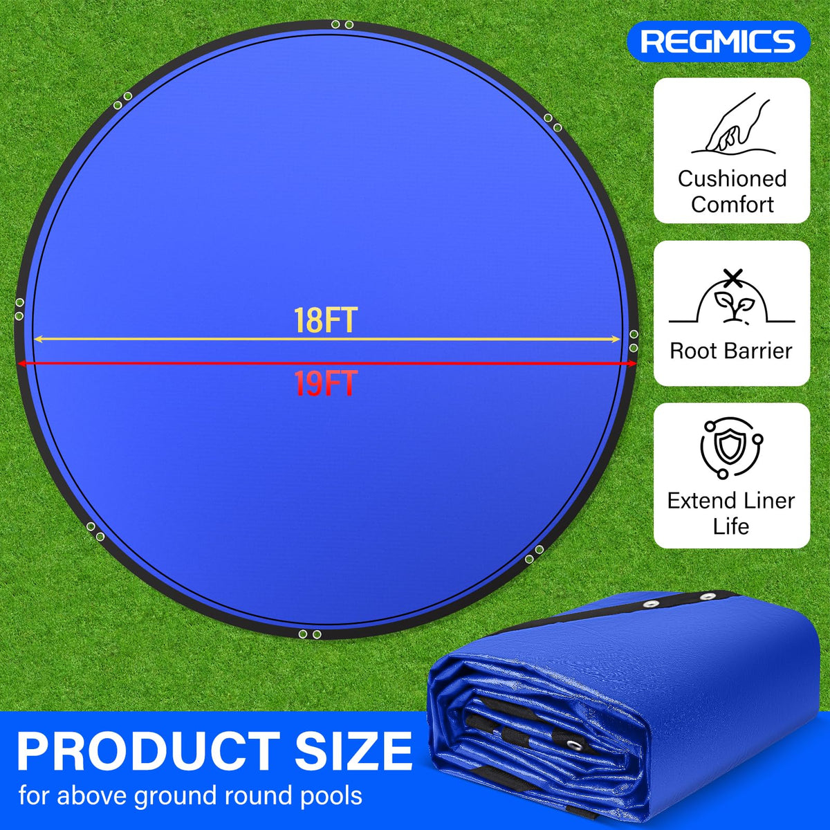 REGMICS 165gsm heavy-duty material close-up highlights strong weave and puncture resistance.