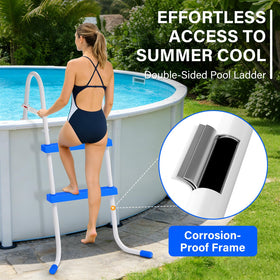REGMICS ladder compatibility with above-ground pools including metal frames