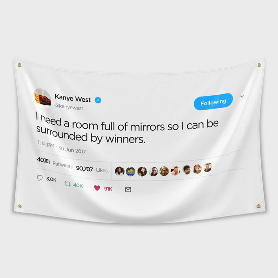 REHITAY Kanye tapestry banner with four brass grommets for easy outdoor mounting