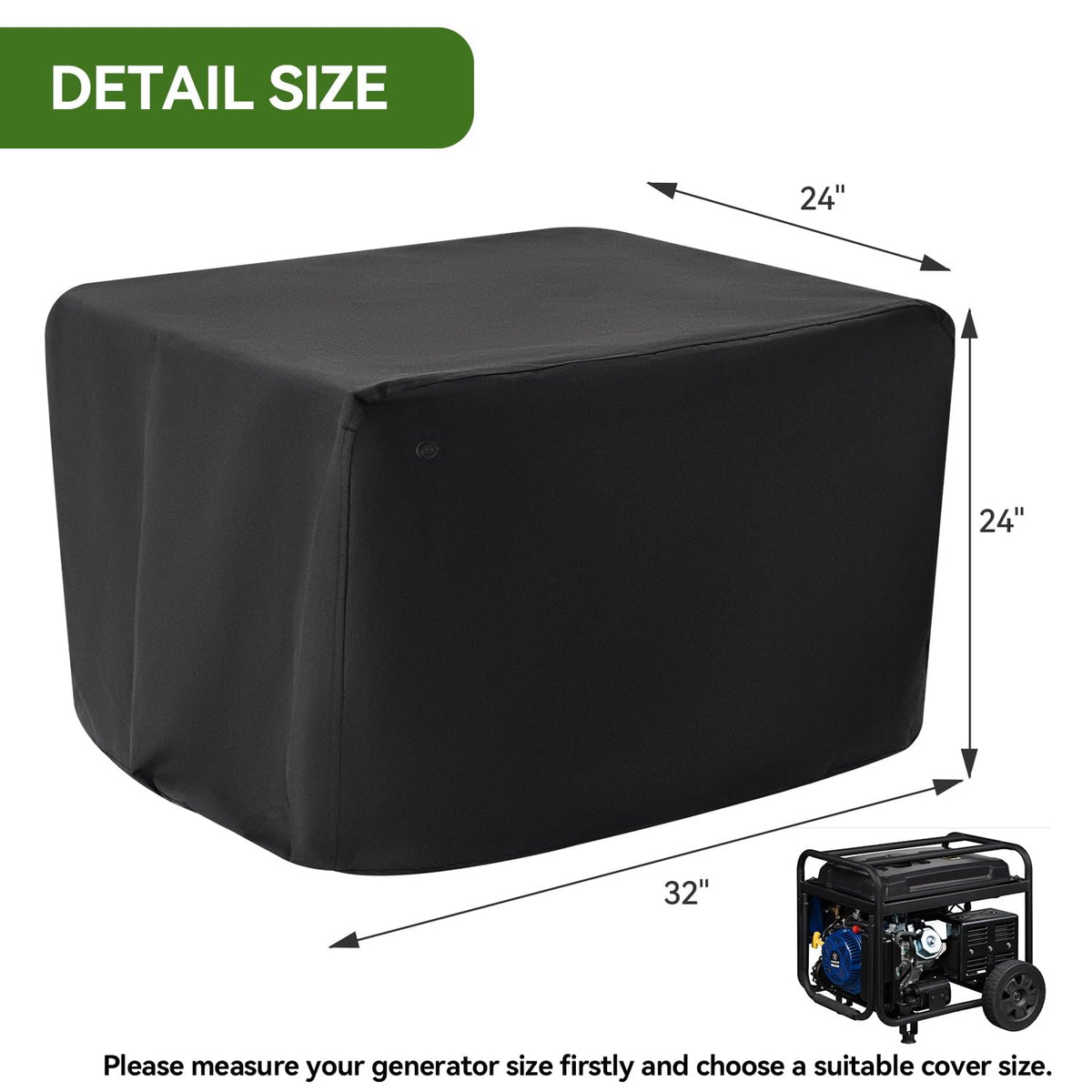 Close-up of REHOYEE heavy-duty 900D fabric on generator cover