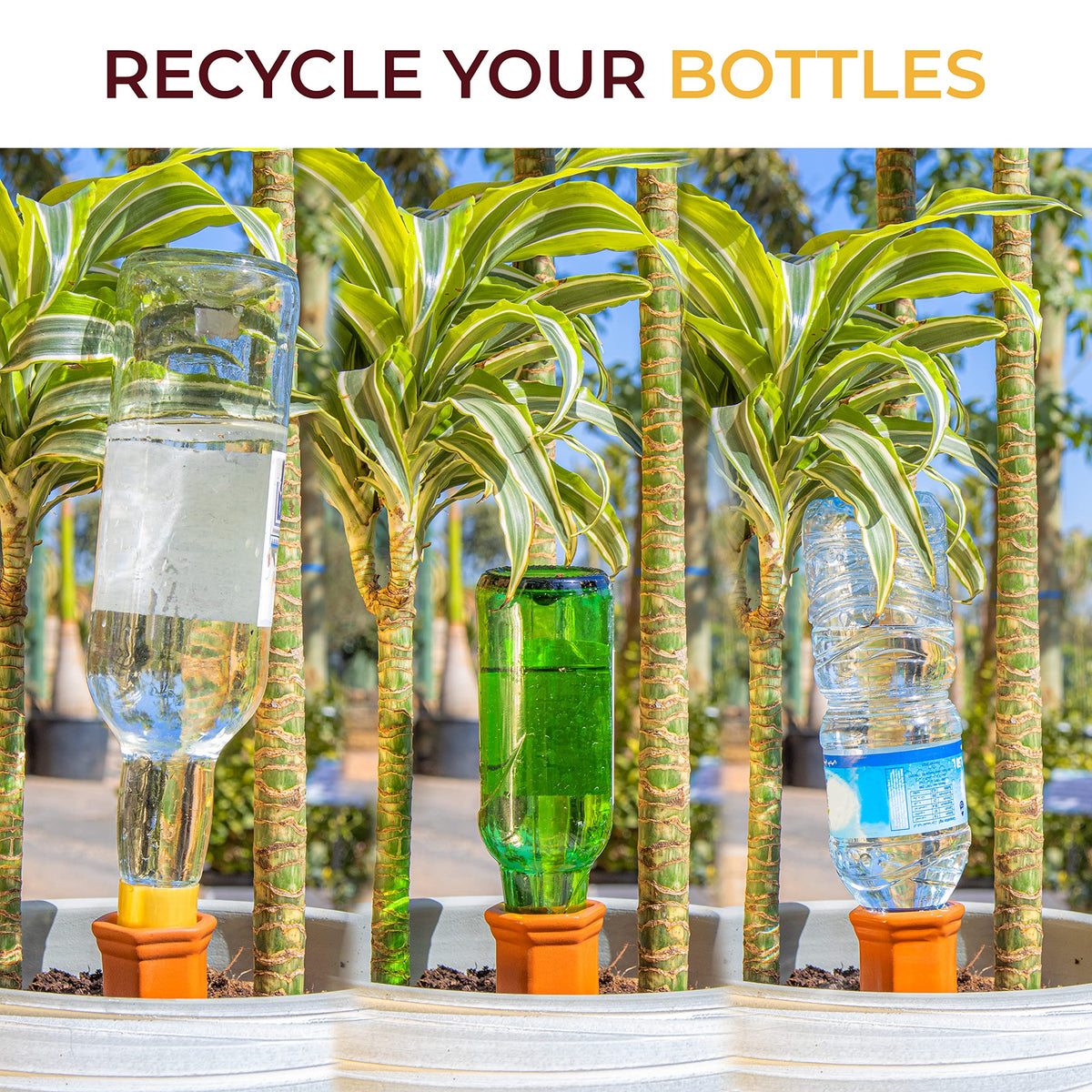 Reifier bottle compatibility supports recycled containers for eco-friendly watering.