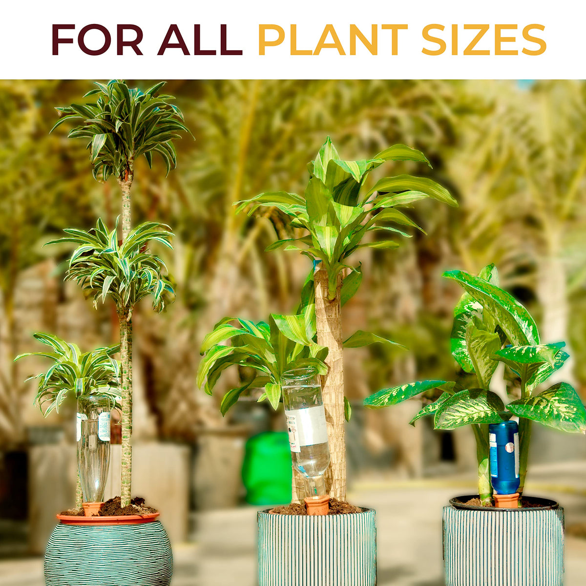 Bottle-compatible spike enables easy refills with any bottle for watering