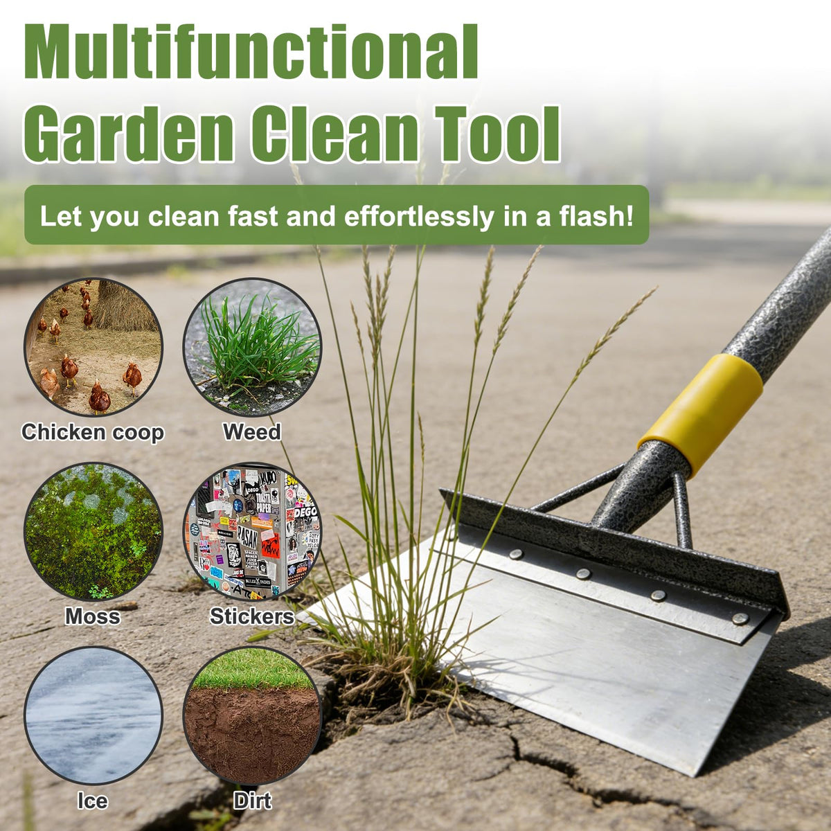 REILEIHODE adjustable handle reduces fatigue for long cleaning sessions.