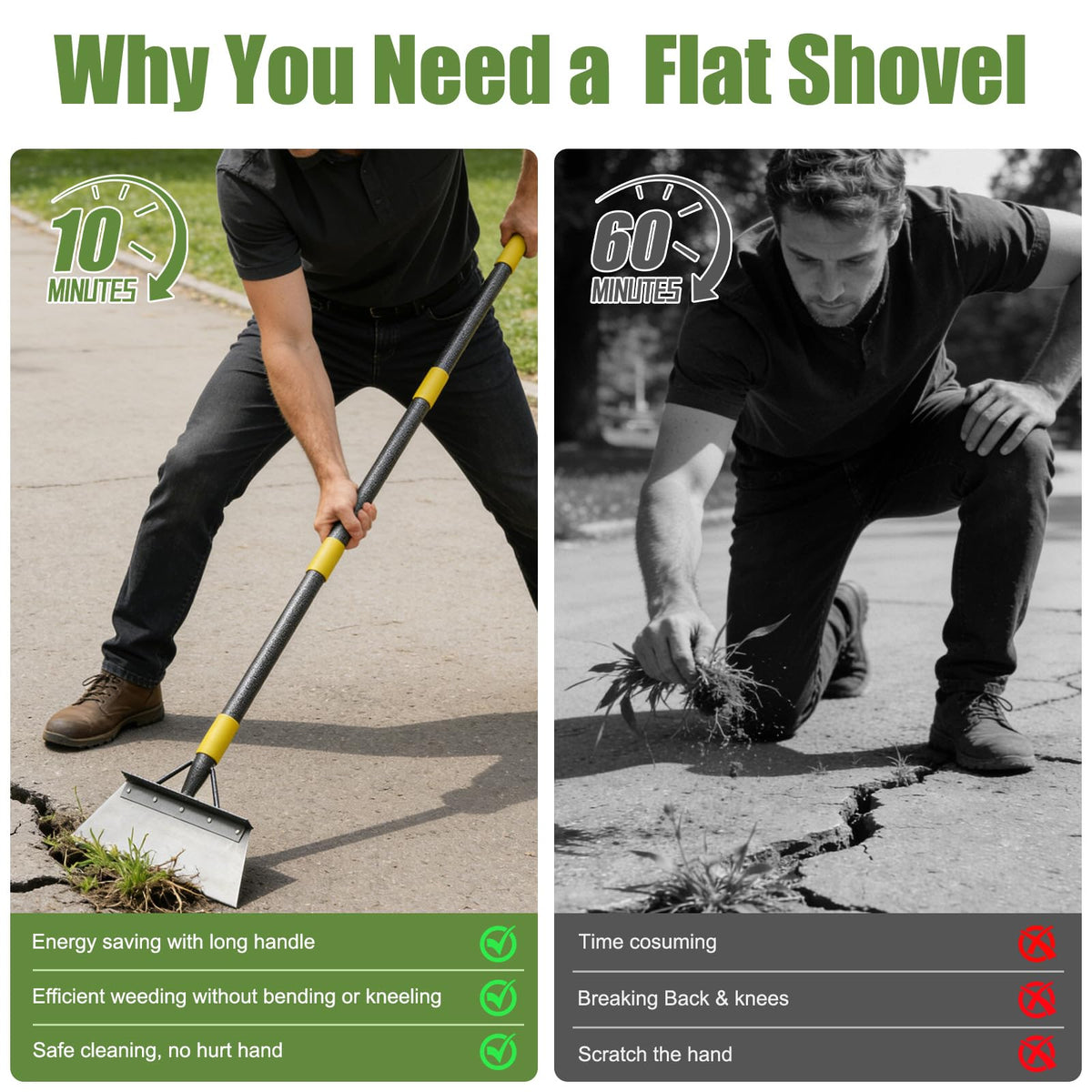 REILEIHODE weed scraper helps ice removal during cold seasons.