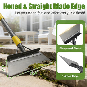REILEIHODE floor scraper with 60-inch handle for extended reach and edging.