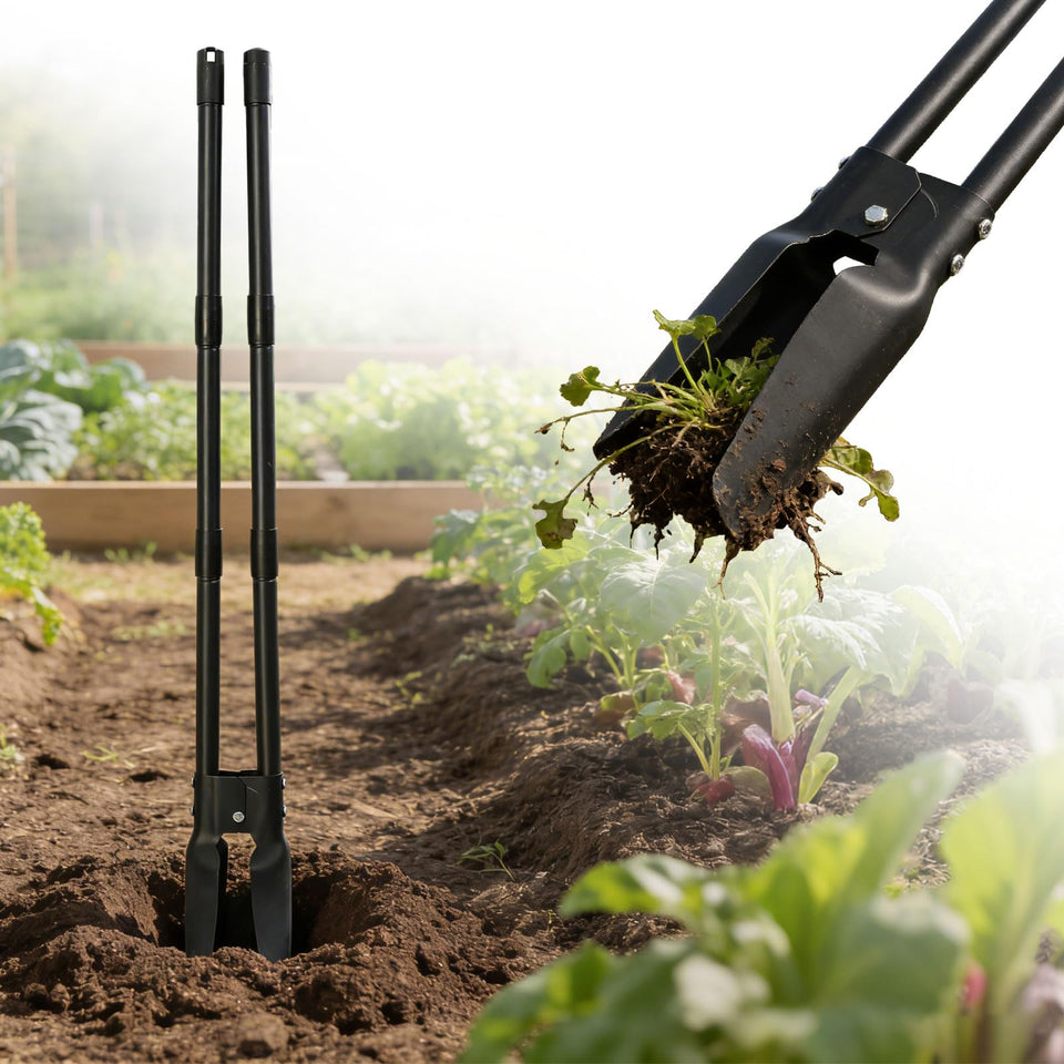 REILEIHODE post hole digger with 4-5ft grip enables extended reach for precise holes.