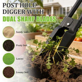 REILEIHODE post hole digger with dual sharp blades delivers clean cuts through soil.