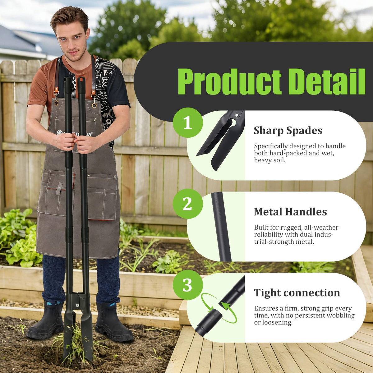 REILEIHODE post hole digger versatile for fences, decks, mailboxes, and garden posts.
