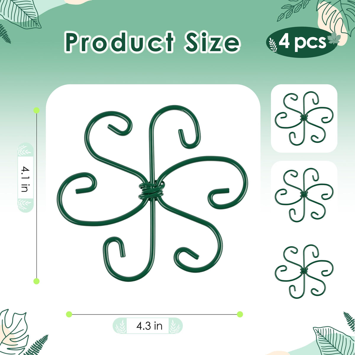 RELBRO green metal stem support pack helps keep plants tidy.