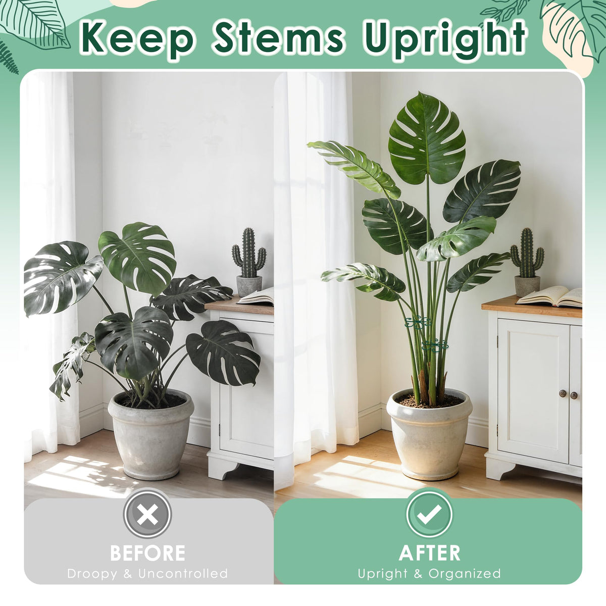 RELBRO metal plant stabilizer loop secures multiple stems gently.
