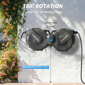 Relhost swivel bracket at 180 degrees enables flexible watering around corners.