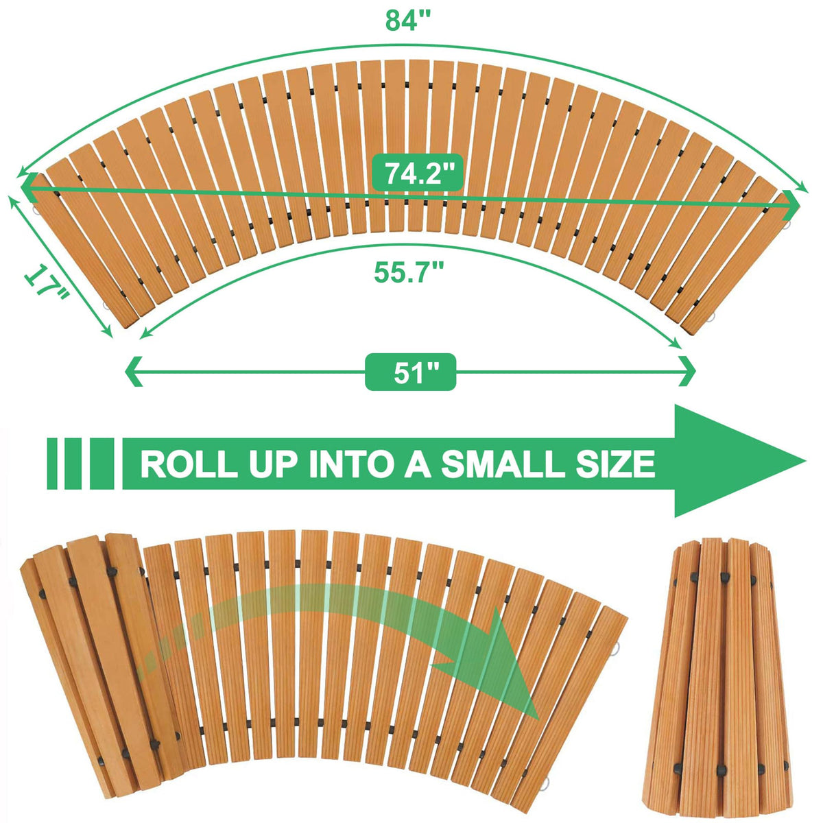 RELIANCER cedar curved walkway highlighting elegant curve for stylish garden accents.