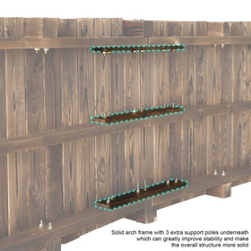 RELIANCER garden bridge arch deck detail with smooth planks and joined boards.