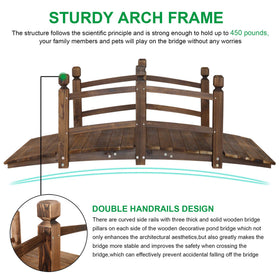 RELIANCER 5FT arch bridge top-down reveals deck width and natural finish.