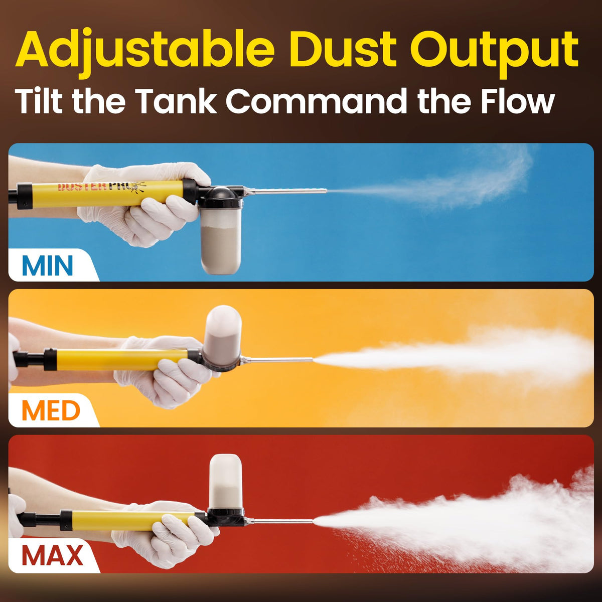 Relime clog-free sprayer maintains steady powder flow in tight cracks.