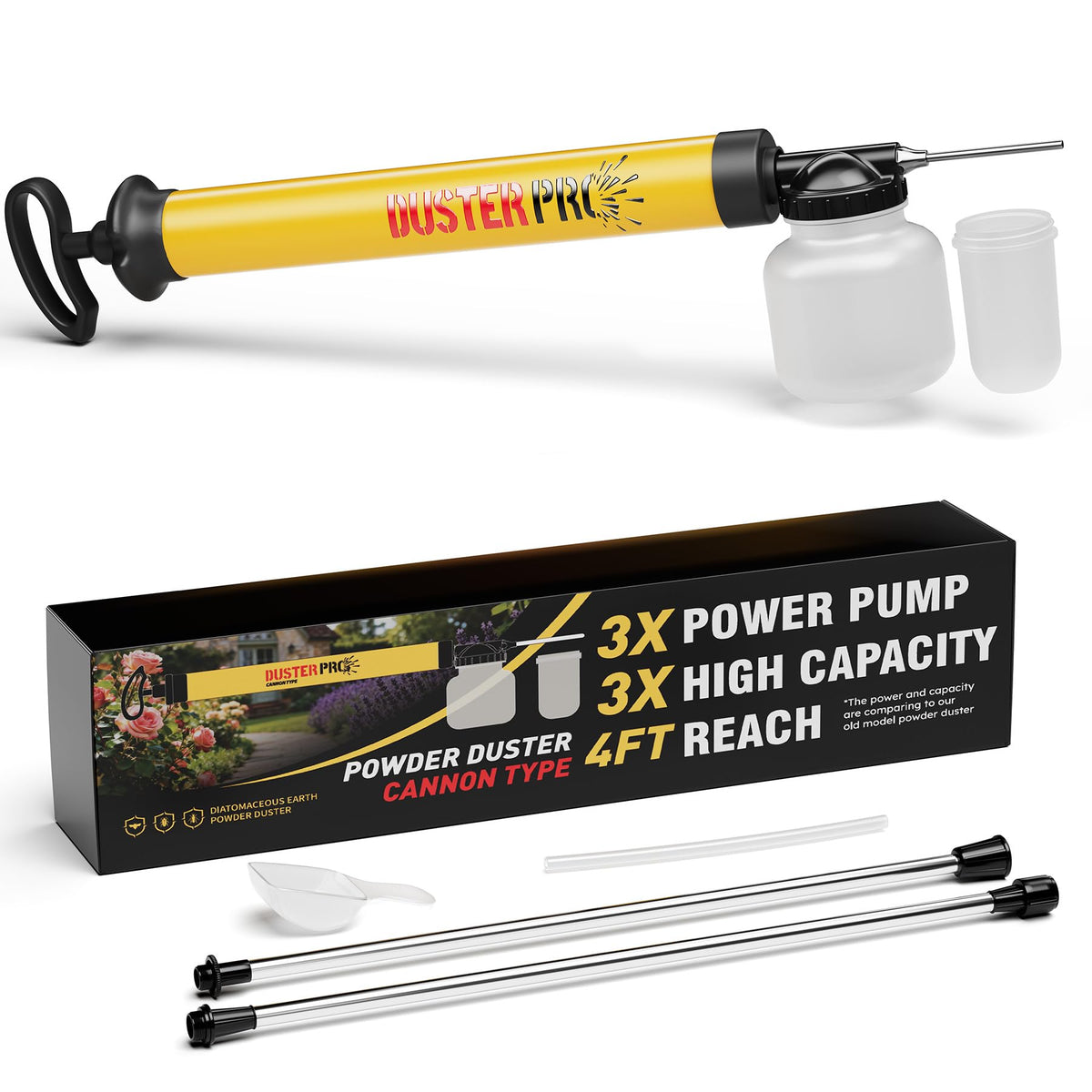 Relime duster delivers 3x air volume for deep coverage in cracks.