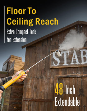 Relime duster with extension rod enables high-ceiling reach.