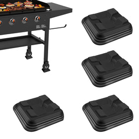 RELIY griddle leveling shims show stackable design for uneven outdoor surfaces.