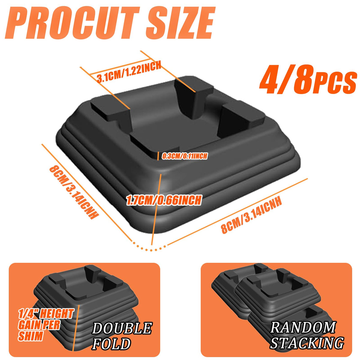 No-tools setup with RELIY shims for easy leveling outdoors