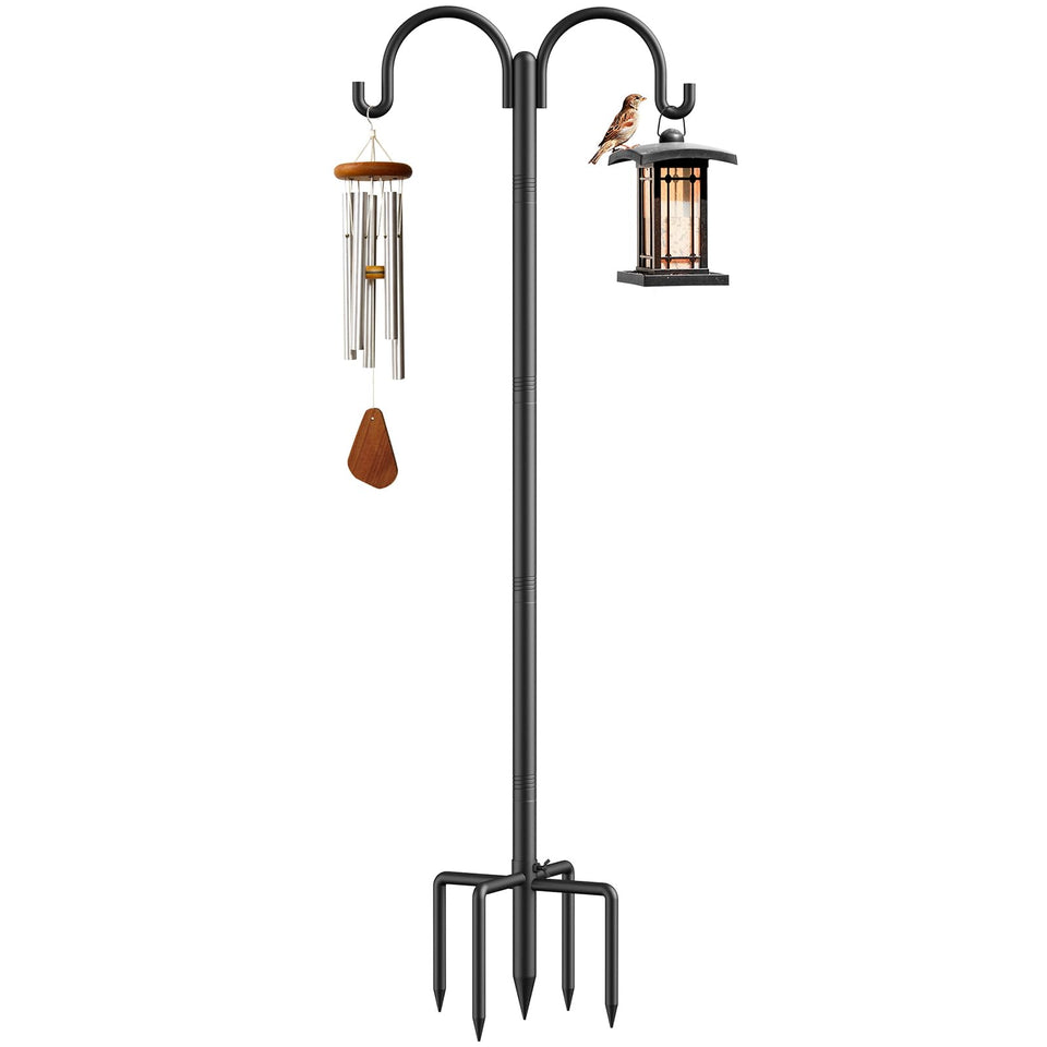 Relx Bird Feeder Pole with 5-prong base secures heavy feeders outdoors.