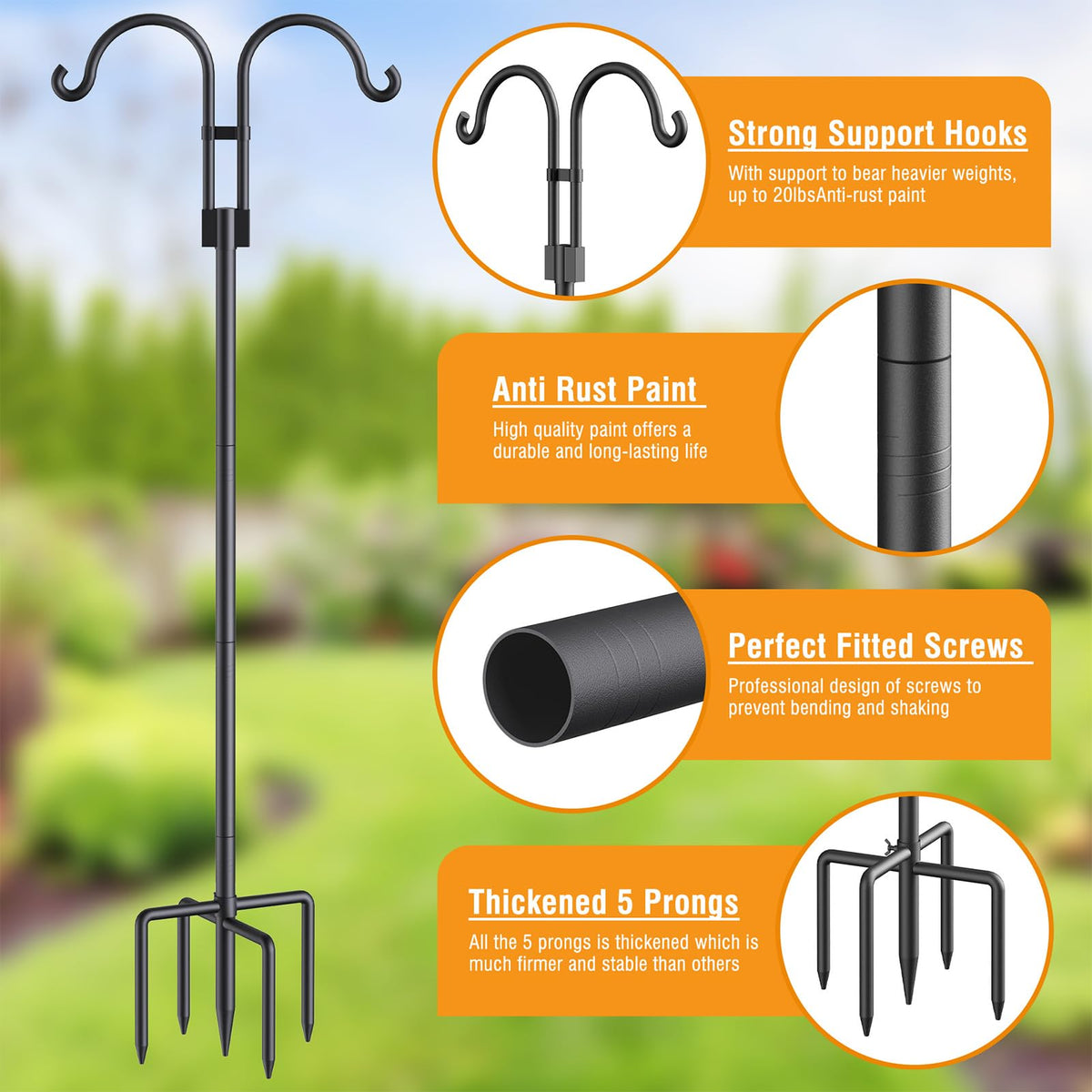 Relx Heavy-duty stand endures wind and rain for outdoor setups.