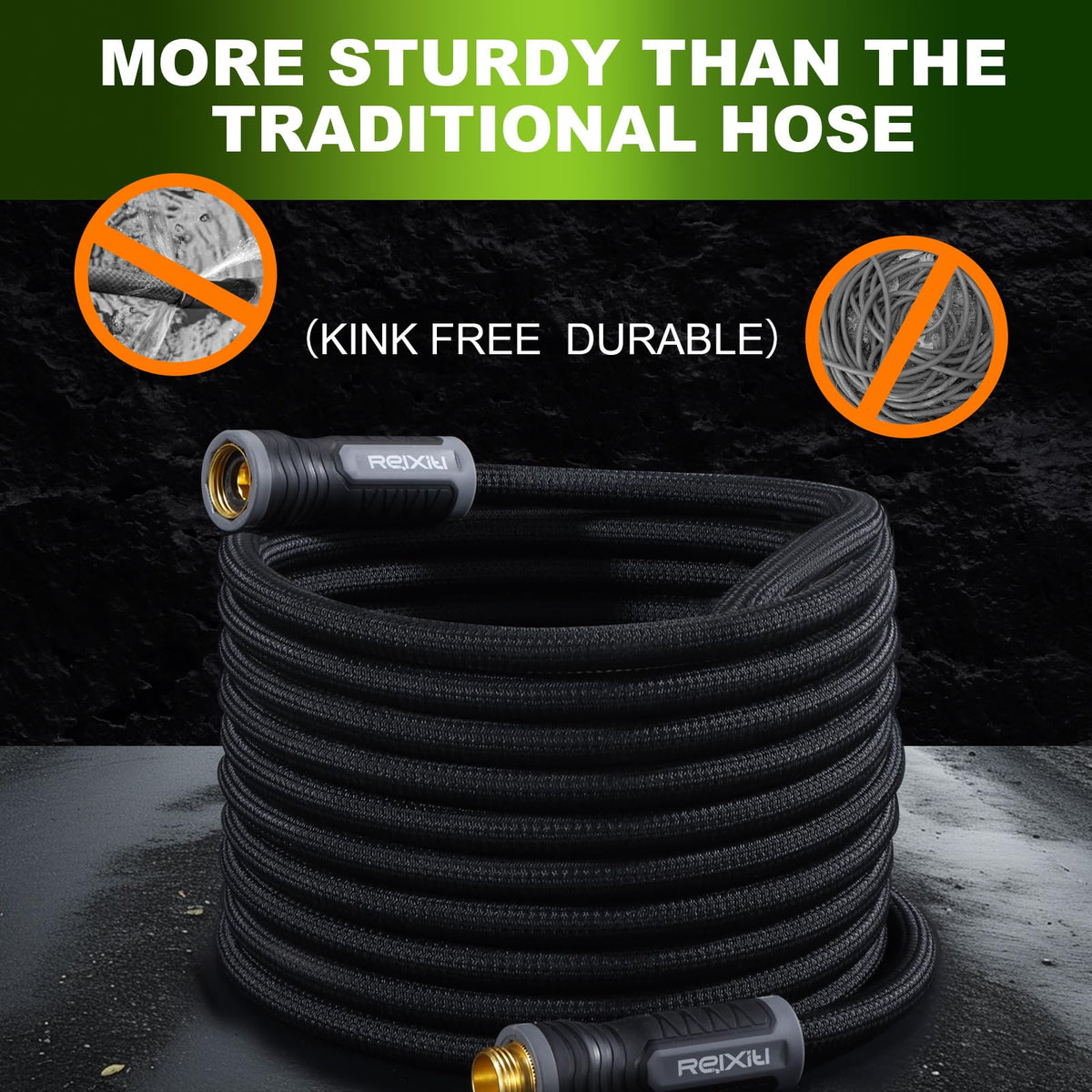 Relxitl hose with aluminum connectors resists leaks under high pressure