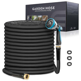 Relxitl Garden Hose 100ft with no expanding design for steady water flow.