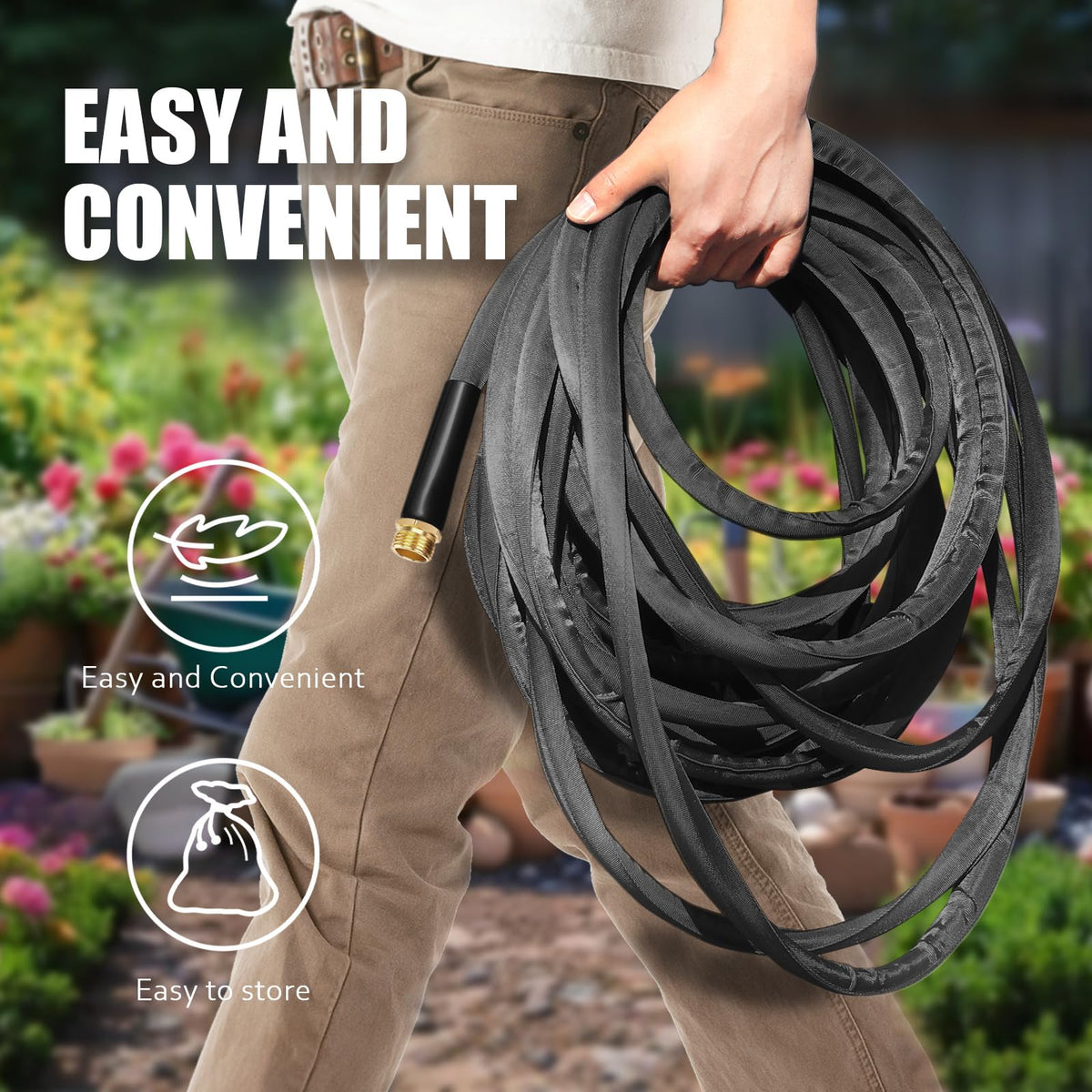 Relxitl tangle-free design stays organized during quick watering jobs.