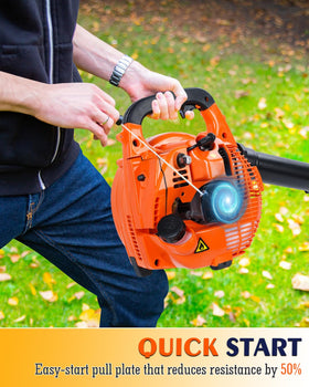 Relxxon lightweight design, 9.4 lb blower that reduces arm fatigue.